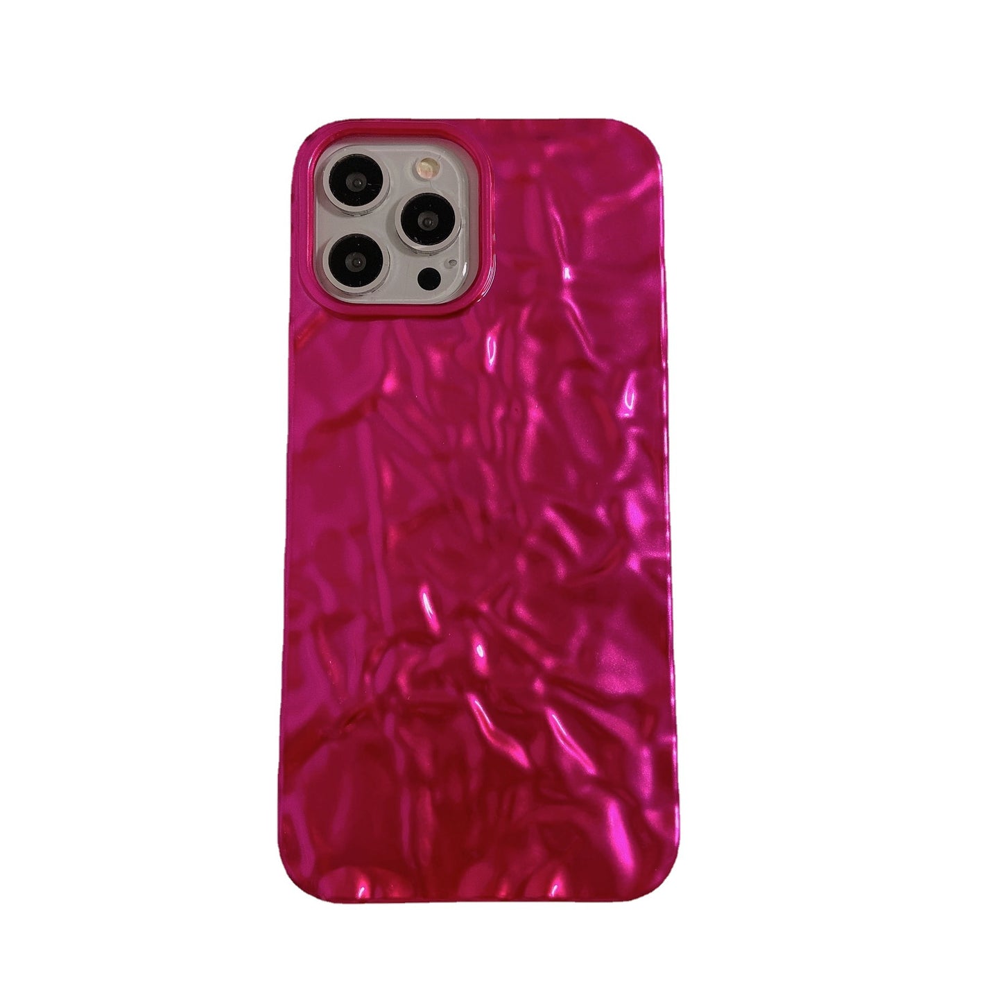 Wrinkled iPhone 17 electroplated phone case ins silicone case 16promax suitable for Apple 12